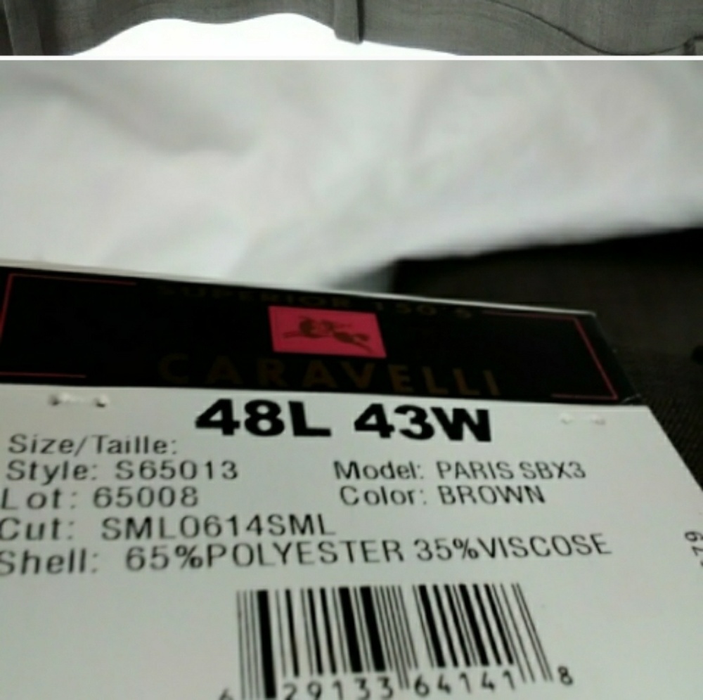 CARAVELLI BROWN MENS DRESS PANTS SIZE 43W 48L